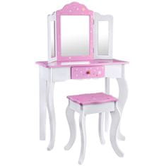 JOKOMISIADA Velký elegantní dřevěný toaletní stolek se zrcadlem ZA3718