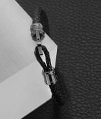Morellato Elegantní černý kožený náramek Moody SQH4 (Délka 21 cm)