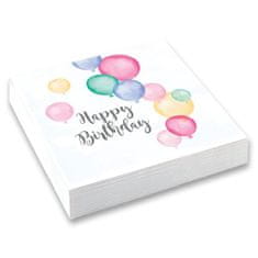 Amscan Papírové ubrousky Happy Birthday 33 x 33 cm, 20 ks