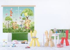 AG Design Medvídek , záclony , pro dětské pokoje, 180 x 160 cm, FCSXL320 - 006