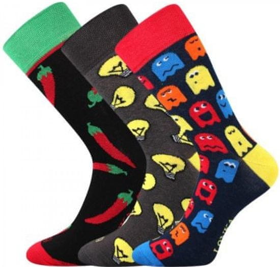 Lonka barevné společenské ponožky Woodoo MIX I (3 páry v balení)