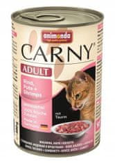 Animonda Carny Adult Rind, Pute + Schrimps 400 g konzerva pro dospělé kočky s hovězím masem, krůtím masem a krevetami