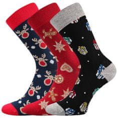 Lonka barevné společenské ponožky Debox Christmas MIX (3 páry v balení), 35-38