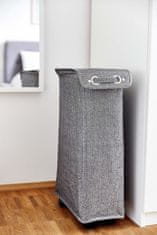 Wenko Koš na prádlo s víkem a kolečky, úzká textilní nádoba - 43 l, 60 x 18,5 x 40 cm