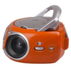Trevi Přehrávač , CD 512/ORG, přenosný, CD, CDR/RW, FM, LED displej, 230 V/6xC, barva oranžová