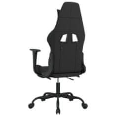shumee Otočná herní židle s podnožkou černá textil