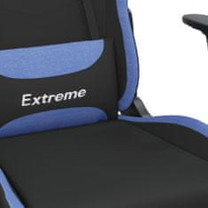 shumee Herní židle s podnožkou černá a modrá textil
