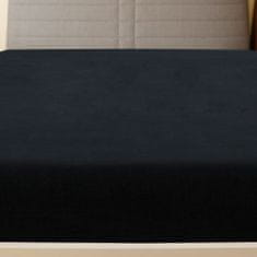 Vidaxl Jersey prostěradlo černé 160x200 cm bavlna