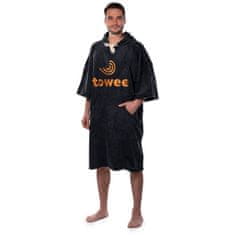 Towee Surf pončo Towee antracit s oranžovou výšivkou, 80 x 115 cm