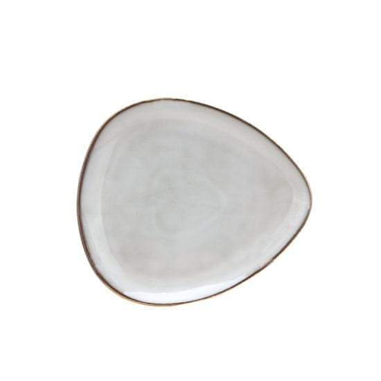 Clay Dezertní keramický talíř Triangle, 21x18,5cm, šedobéžová TM-22ST0704107