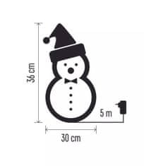 Emos LED vánoční sněhulák s kloboukem 36cm DCFC18