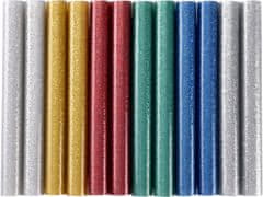 Extol Craft Tyčinky tavné, mix barev se třpytem (glitter), pr.11x100mm, 12ks