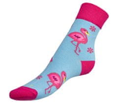 Bellatex Ponožky Plameňák - 39-42 - modrá, růžová
