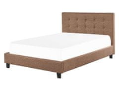 Beliani Čalouněná postel 140 x 200 cm hnědá LA ROCHELLE