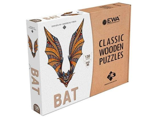 EWA ECO-WOOD-ART BAT | Netopýr - plnobarevné klasické dřevěné puzzle