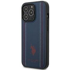 U.S. Polo Assn. US Polo USHCP14LPFAV hard silikonové pouzdro iPhone 14 PRO 6.1" navy blue Leather Stitch