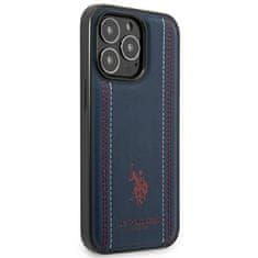 U.S. Polo Assn. US Polo USHCP14LPFAV hard silikonové pouzdro iPhone 14 PRO 6.1" navy blue Leather Stitch