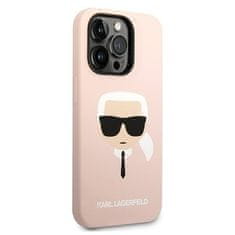 Karl Lagerfeld KLHMP14LSLKHLP hard silikonové pouzdro iPhone 14 PRO 6.1" light pink Silicone Karl`s Head Magsafe
