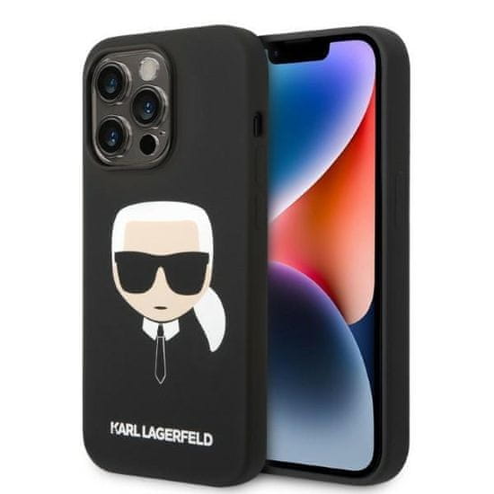 Karl Lagerfeld KLHMP14LSLKHBK hard silikonové pouzdro iPhone 14 PRO 6.1" black Silicone Karl`s Head Magsafe