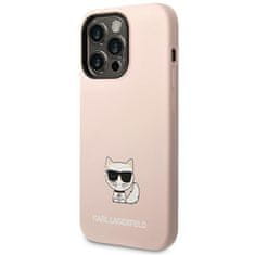 Karl Lagerfeld KLHCP14XSLCTPI hard silikonové pouzdro iPhone 14 PRO MAX 6.7" light pink Silicone Choupette Body
