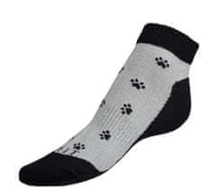 Bellatex Ponožky nízké Tlapky černé - 39-42 - černá, šedá