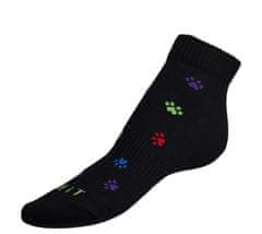 Bellatex Ponožky nízké Tlapky černobarevné - 35-38 - černá, barevná