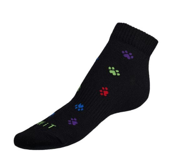 Bellatex Ponožky nízké Tlapky černobarevné - 35-38 - černá, barevná