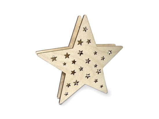 Lili Design Dřevěná hvězda na vánoční stromek