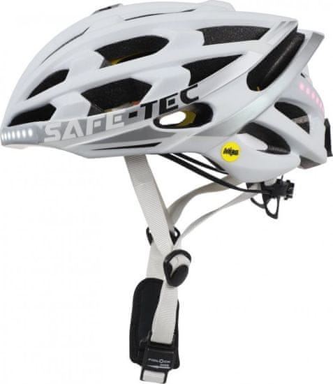 4DAVE SAFE-TEC Chytrá Bluetooth helma/ Repro/ MIPS/ TYR3 White XL