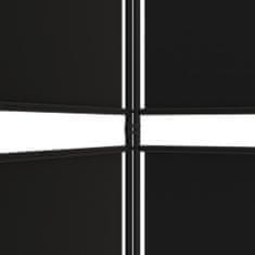 Greatstore 3dílný paraván černý 150x180 cm textil