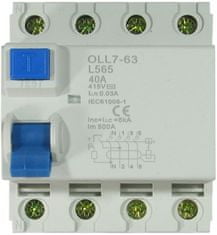 HADEX Chránič ID OLL7-63 400V/40A-30mA 3fázový na DIN lištu