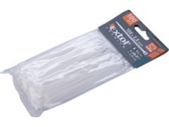 Extol Premium Pásky stahovací na kabely bílé, 100x2,5mm, 100ks, nylon PA66