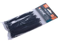 Extol Premium Pásky stahovací na kabely černé, 100x2,5mm, 100ks, nylon PA66