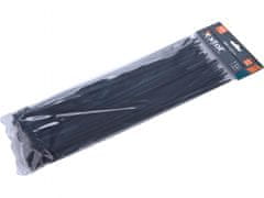 Extol Premium Pásky stahovací na kabely černé, 300x4,8mm, 100ks, nylon PA66