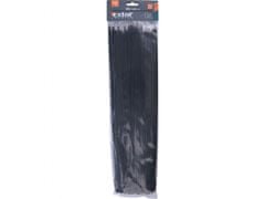 Extol Premium Pásky stahovací na kabely černé, 380x4,8mm, 100ks, nylon PA66