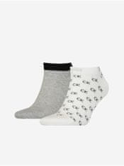 Calvin Klein Sada dvou párů pánských vzorovaných ponožek v šedé a bílé barvě Calvin Klein Underwear 39-42