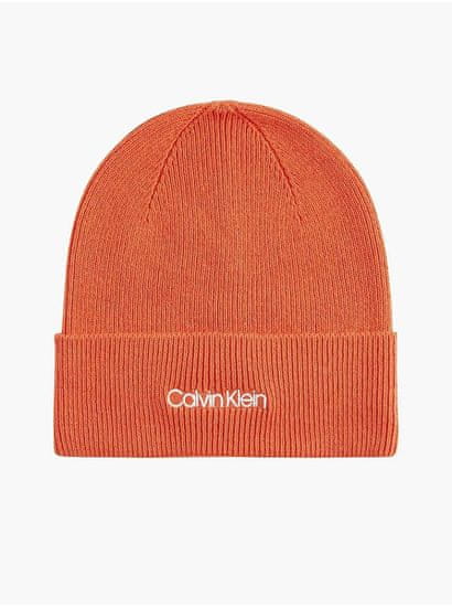 Calvin Klein Oranžová dámská zimní čepice s příměsí vlny Calvin Klein