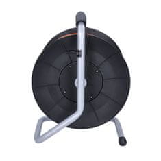Solight prodlužovací přívod na bubnu, 4 zásuvky, 50m, oranžový kabel, 3x 1,5mm2, PB04