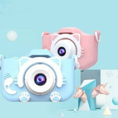 Dětský digitální fotoaparát FullHD X5 Cat, modrý
