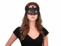 Kraftika 1ks černá karnevalová maska - škraboška s glitry