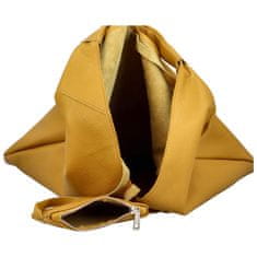 Delami Vera Pelle Nadčasová dámská kožená taška na rameno Arleen, žlutá
