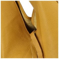 Delami Vera Pelle Nadčasová dámská kožená taška na rameno Arleen, žlutá