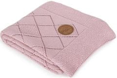 Ceba Baby Deka pletená v dárkovém balení 90x90 rýžový vzor růžová