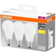 Osram 3x LED žárovka E27 A60 8,5W = 60W 806lm 2700K Teplá bílá