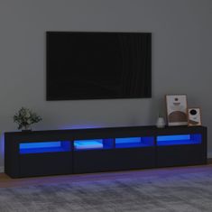 Greatstore TV skříňka s LED osvětlením černá 210 x 35 x 40 cm