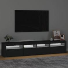 Greatstore TV skříňka s LED osvětlením černá 210 x 35 x 40 cm