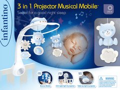 Infantino Hudební kolotoč s projekcí 3v1 modrý