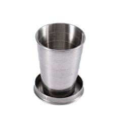 Northix Skládací pohár z nerezové oceli s karabinou 