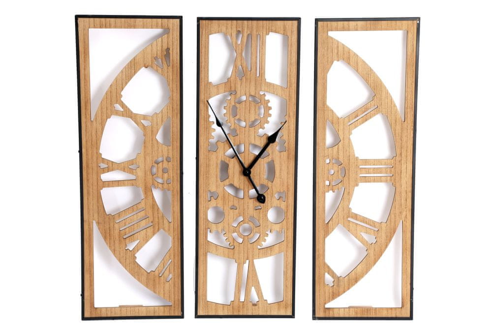Levně Sifcon Nástěnné dřevěné hodiny 59x58 cm
