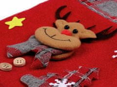 Kraftika 1ks červená sněhulák mikulášská / vánoční taška 20x23 cm